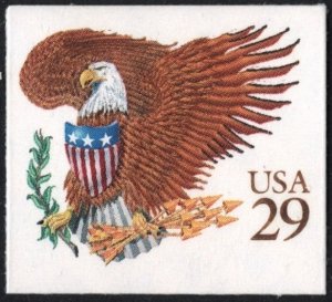 SC#2595 29¢ Eagle & Shield Booklet Single (1992) SA