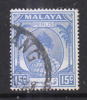 Malaya Perlis 1951 Sc 14 15c Used