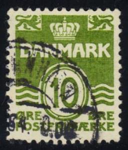 Denmark #318 Numeral (fluoro); used (0.25)