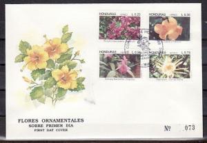Honduras, Scott cat. C847-C850. Flowers with Orchids issue. First Day Cover. ^