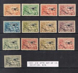 New Guinea 1931 SG 137-149 set of 13 MH