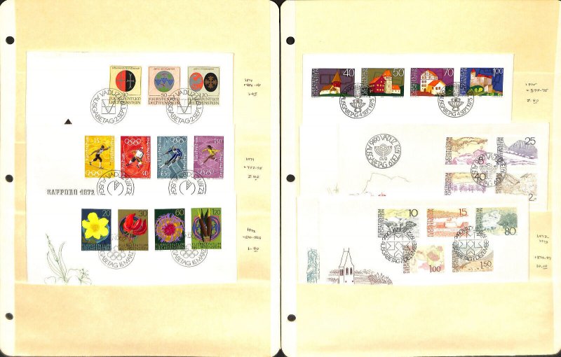 Liechtenstein Stamp Collection, Lot of 51 Different First Day Covers (BC)
