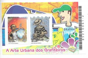 BRASIL BRAZIL 2006 GRAFITTIERS STREET ART PAINTING GRAFFITI SOUVENIR SHEET MINT