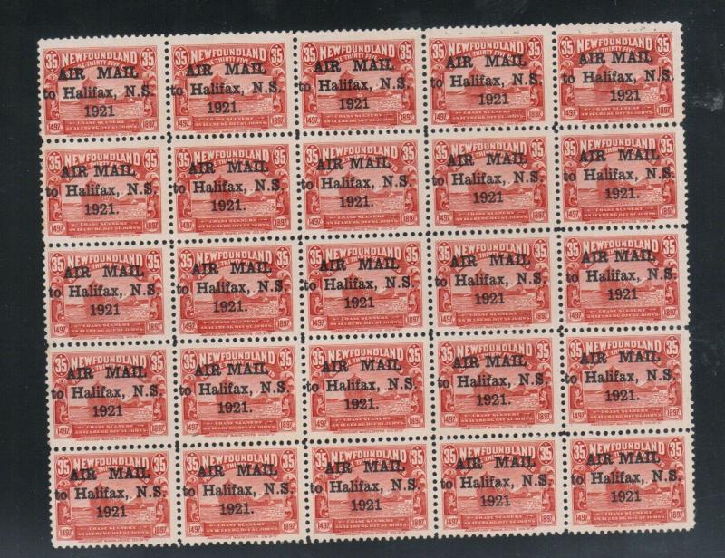 Newfoundland #C3 Very Fine Mint Rare Full Sheet Of 25