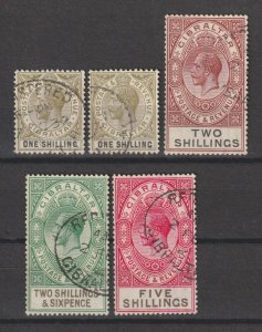 GIBRALTAR 1925/32 SG 102/5 USED Cat £206