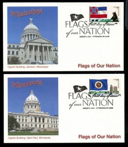 US 4293-4302 Flags of our Nation 2009 UA set of 10 Fleetwood Cachet FDC DP