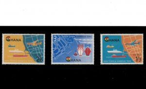 Ghana 1962 - Opening of Tema Harbor  - Set of 3 Stamps - Scott #110 C3-4 - MNH