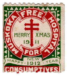 (I.B) Canada Cinderella : Muskova Free Hospital Christmas Seal (1911)