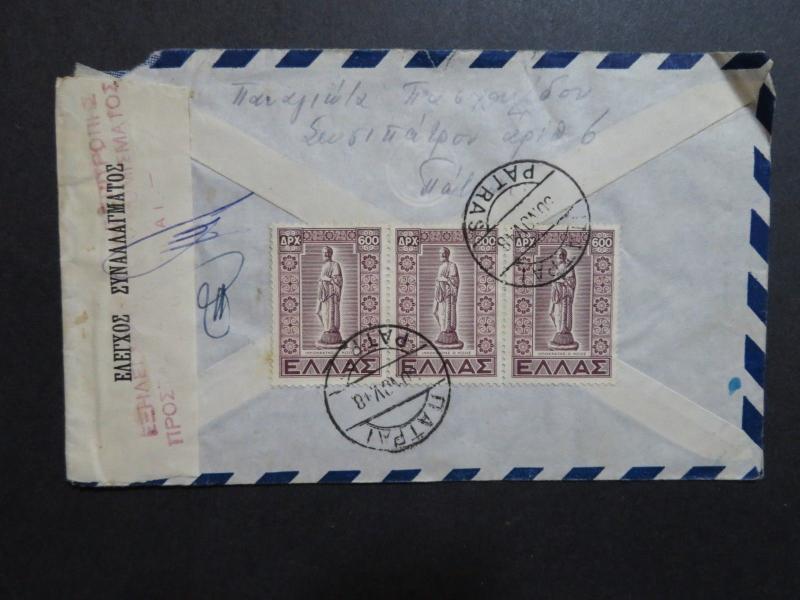 Greece 1948 Censor Airmail Cover to USA - Z8631