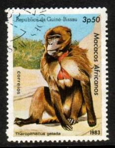 Gelada Baboon, Guinea Bissau stamp SC#459 used