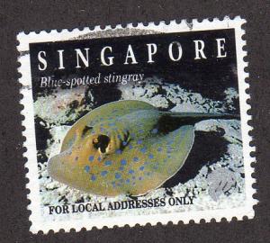 Singapore 675B - Used-NH - Blue-spotted Stingray ($0.30)