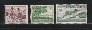 Cocos Islands 1, 4, 6 MNH Various