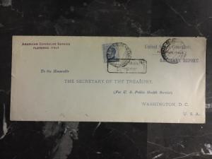 1917 US Consulate In Italy Diplomatic Cover   To The Secretary Of The Treasury
