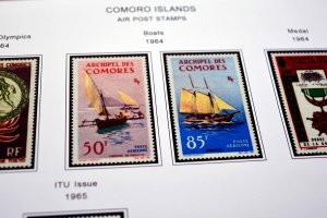 COLOR PRINTED COMOROS 1892-1975 STAMP ALBUM PAGES (25 illustrated pages)