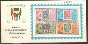 Thailand MNH #679a souvenir sheet issued 1973 CV 16.00