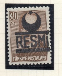 Turkey 1951-54 Early Issue Fine Mint Hinged 30k. Resmi Optd NW-17775