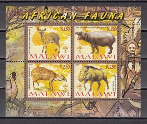 Malawi, 2008 Cinderella issue, African Fauna sheet of 4.