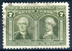 Canada #100  VF+  Used   .    ** Free shipping **  Quebec Issue