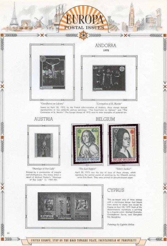 EUROPA  1975  SELECTION OF MINT NH STAMPS AND SOUVENIR SHEETS AS SHOWN 