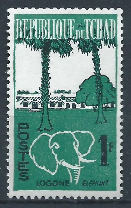 Chad 1961  - 1f Logone & Elephant - SG70 unused