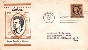 FDC 1940 SC #863 Linprint Cachet - Hannibal, Mo - Single - F75600