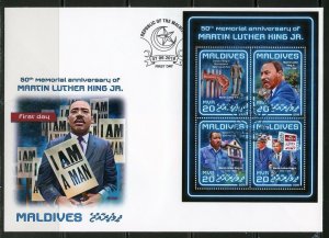 MALDIVES 2018 50th MEMORIAL ANNIVERSARY OF MARTIN LUTHER KING, Jr. SHEET  FDC