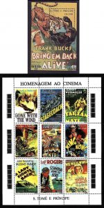 St Thomas & Prince Islands-Sc#1214-15-unused NH sheets-Movies-Cinema-1995-