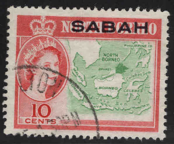 Malaysa Sabah overprint on North Borneo Scott 5 Used