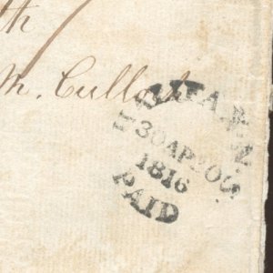 ? HALIFAX PAID Fleuron 1816 to PICTOU 7d 102miles SCARCE SFL Canada PB