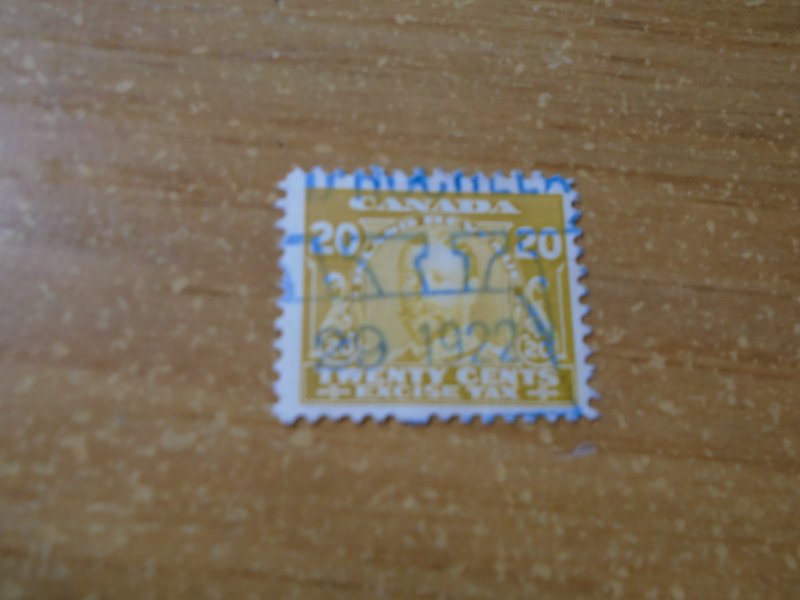 Canada Revenue Stamp  van Dam  #  FX7  used