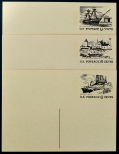 1972 US Sc. #UX61, UX62, UX63 Tourism postal cards, mint, excellent condition