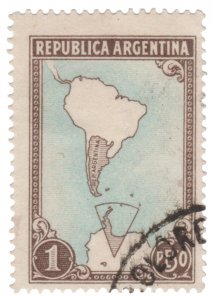 ARGENTINA STAMP 1951. SCOTT # 594. USED. # 3