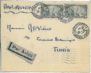 FRANCE - LETTER - AIR MAIL BY PLANE to TUNIS 1935