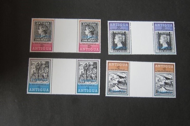 Barbuda Sc 378-379,382,385 Sir Rowland Hill BLK(4) G-Pair set MNH