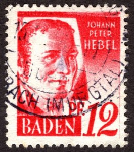 1948, Baden 12Pf, Used, Sc 5N18