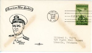 1945 US World War II Patriotic Cover American War Leaders - Adm. Nimitz