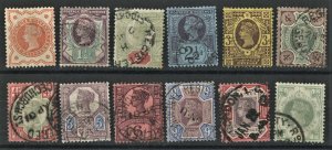 GREAT BRITAIN - SC #111 THRU 122 - USED SET OF 12 - 1887 - Item GB6859