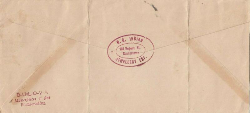 Cover Penalty Envelope Used from British Guiana to Puerto Rico 1947 