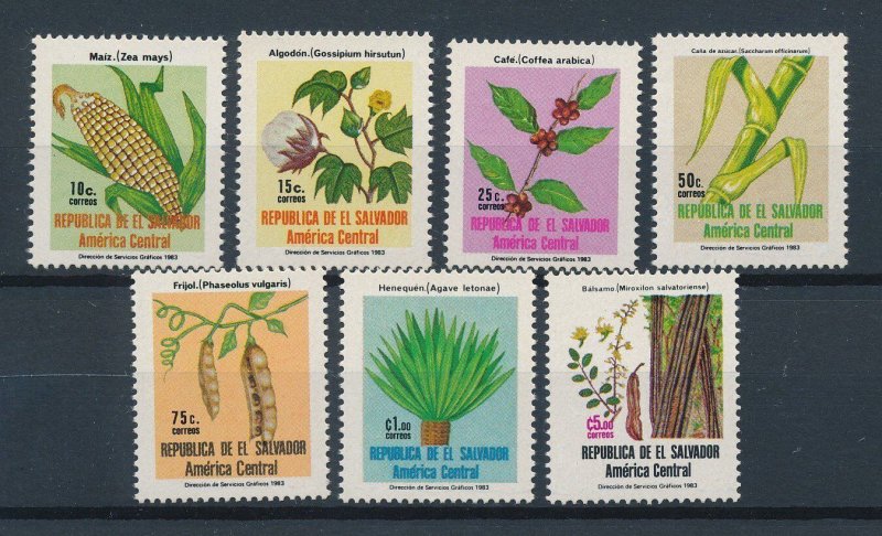 [116232] El Salvador 1984 Flora plants vegetables corn coffee bamboo  MNH