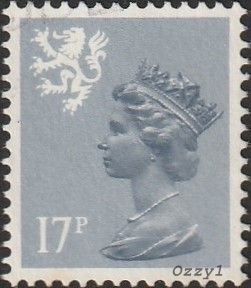 Great Britain Scotland #SMH30a 1984 17p Grey Blue  QEII Machin USED-VF-NH.