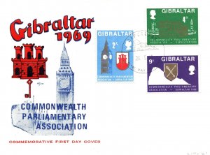 FIRST DAY COVER GIBRALTAR COMMONWEALTH PARLIAMENTARY ASSOCIATION 1969