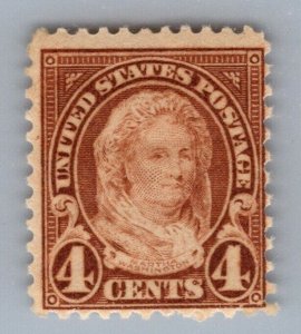 11655 OAS-CNY SCOTT  636 – 1927 4c Martha Washington, yellow brown MNH