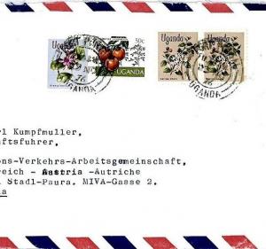 UGANDA Cover 1976 *Fort Portal* BISHOP Missionary Air Mail MIVA FLOWERS CM91