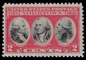 U.S. #703 MNH; 2c Yorktown Generals (1931)