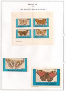 SCOTLAND - BERNERA - 1982 - Butterflies (1) - 4v Perf, Min, De Luxe Sheets - MLH