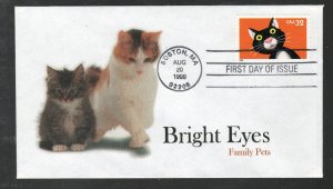 SC# 3232 - Bright Eyes Pets - Cat - First Day Cover