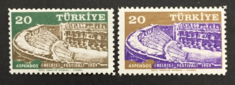 Turkey 1959 #1438-9, Aspendos Festival, MNH.