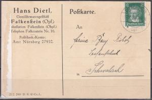 Germany - 10.1.1928 8pf Beethoven as single franking on card (5170)