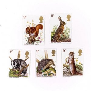 5 x British Wildlife UNused GB - 9p - 1977 Mint MNH Vintage Postage Stamps