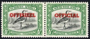 South West Africa Official 1951 SG.O28 1/2d black and emerald VFM cat 20 pounds